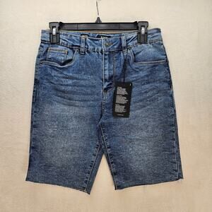 HUDSON GIRLS SIZE 16 BERMUDA HIGH RISE STRETCHY DENIM SHORTS